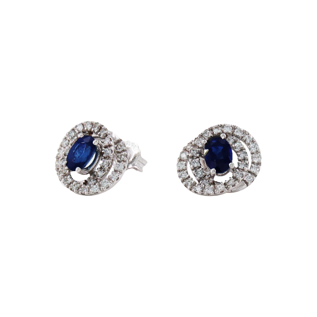 Brincos OURO Safira e Diamantes 115311