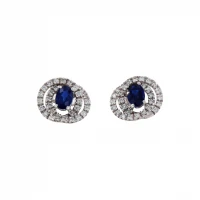 Brincos OURO Safira e Diamantes 115311