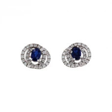 Brincos OURO Safira e Diamantes 115311