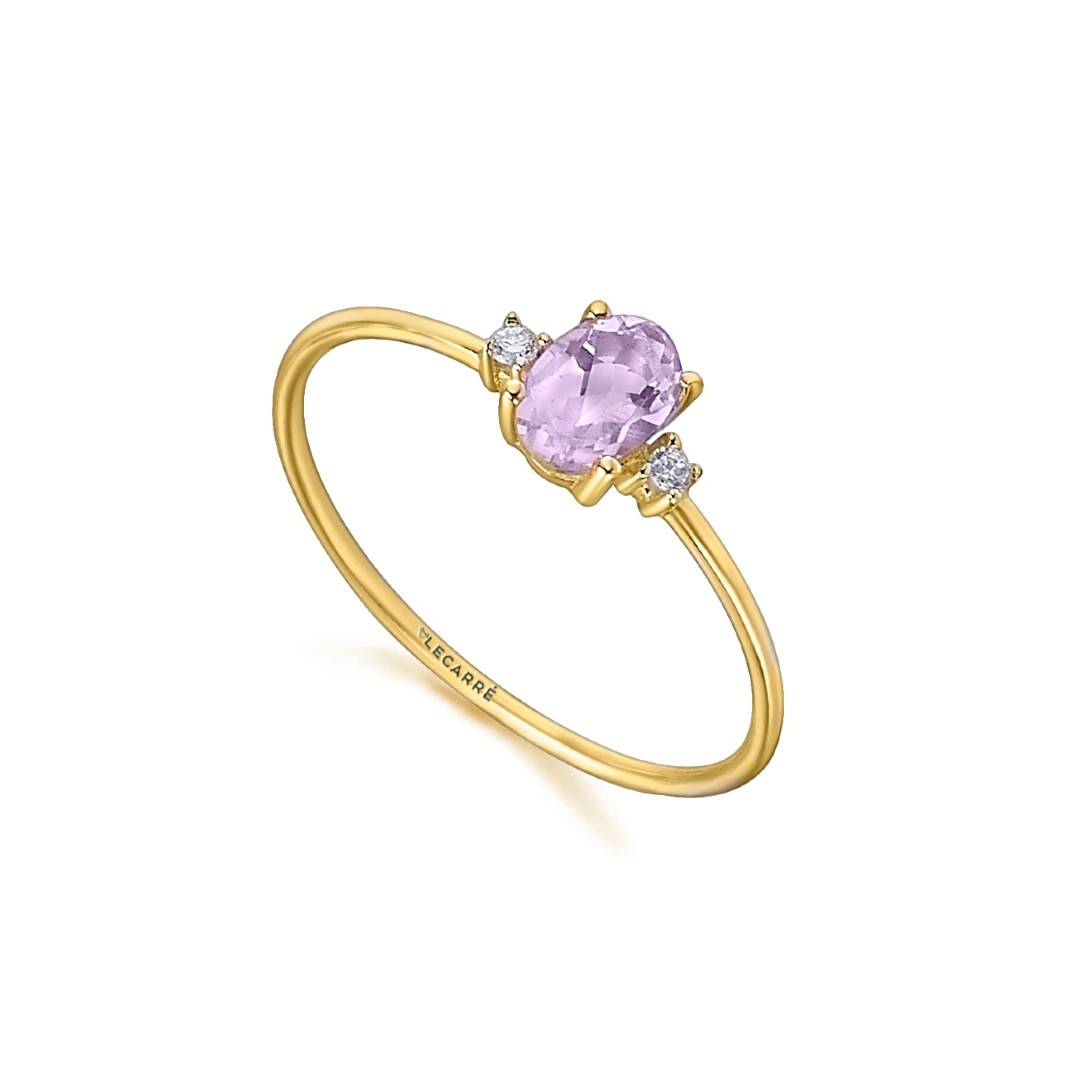Anel LECARRÉ Ametista e Diamantes Ouro 18k GA094AM