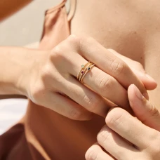 Anel LECARRÉ Rubi e Diamantes Ouro 18k GA105RU