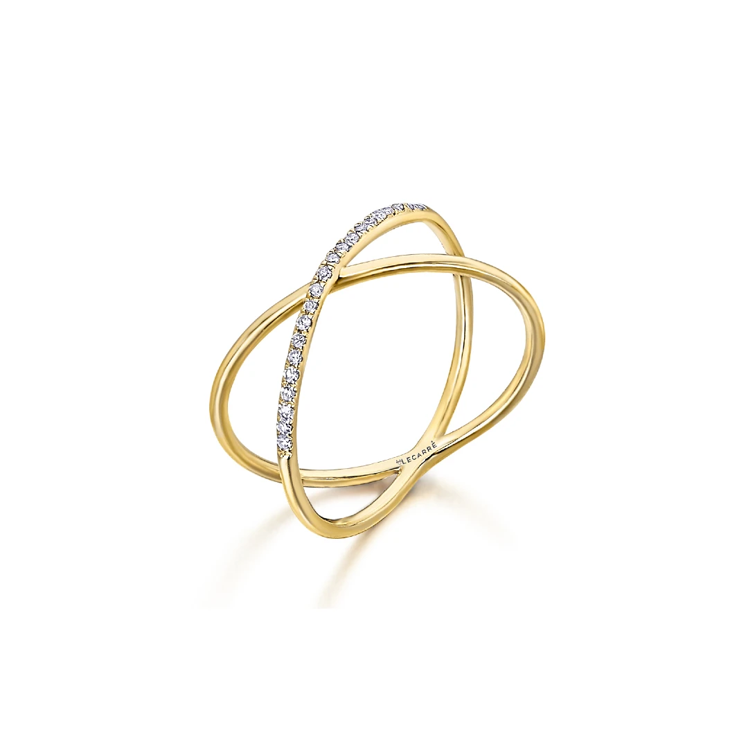 Anel LECARRÉ Diamantes Ouro 18k GA106OA