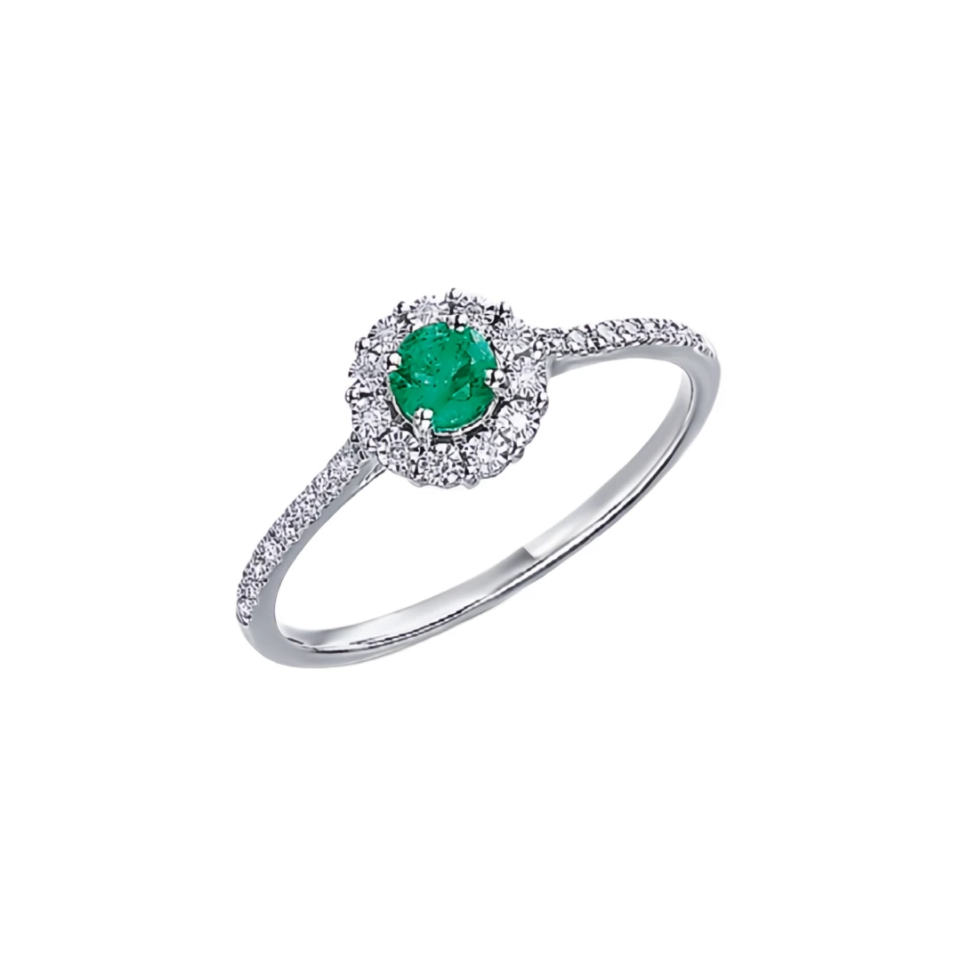 Anel LECARRÉ Esmeralda e Diamantes Ouro 18k GA135ES