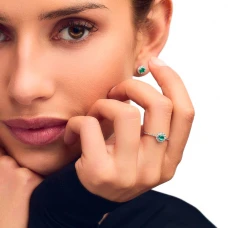 Anel LECARRÉ Esmeralda e Diamantes Ouro 18k GA135ES