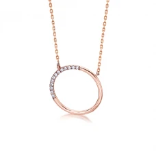 Colar LECARRÉ Círculo Diamantes Ouro 18k GD108OR