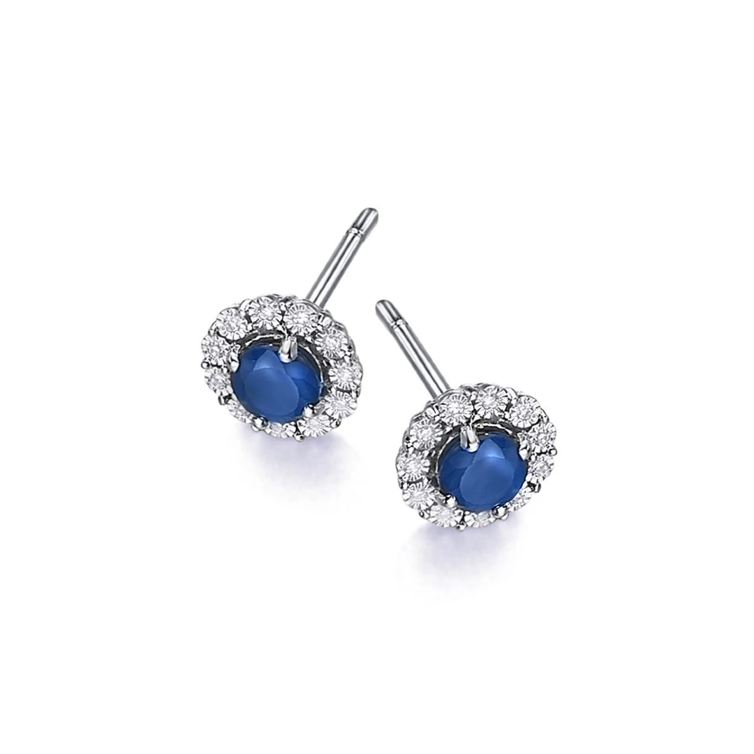 Brincos LECARRÉ Safira e Diamantes Ouro 18k GB171ZA