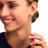 Brincos LECARRÉ Safira e Diamantes Ouro 18k GB171ZA