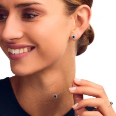 Brincos LECARRÉ Safira e Diamantes Ouro 18k GB171ZA