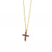 Colar LECARRÉ Cruz Rubis Ouro 18k GD101OA.RU