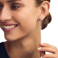 Colar LECARRÉ Safira e Diamantes Ouro 18k GD137ZA