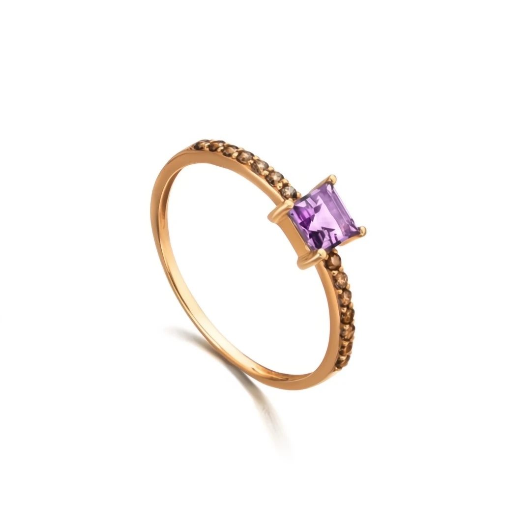 Anel LECARRÉ Ametista e Diamantes Ouro 18k GA016OR.13
