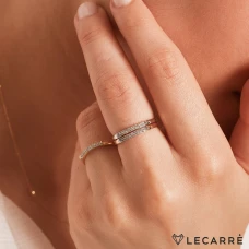 Anel LECARRÉ Diamantes Ouro 18k GA082OA.13
