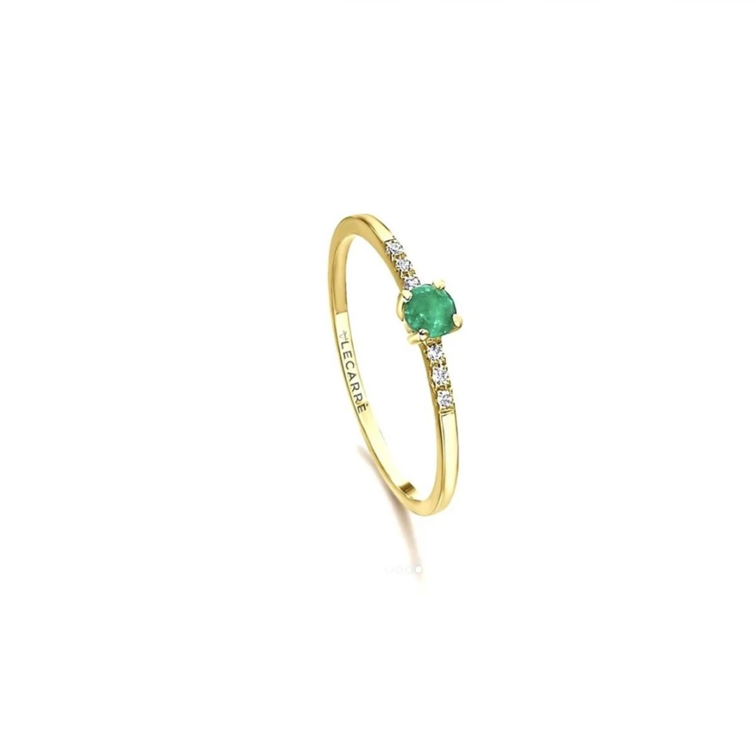 Anel LECARRÉ Esmeralda e Diamantes Ouro 18k GA138ES.13