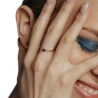 Anel LECARRÉ Safira e Diamantes Ouro 18k GA138ZA.13