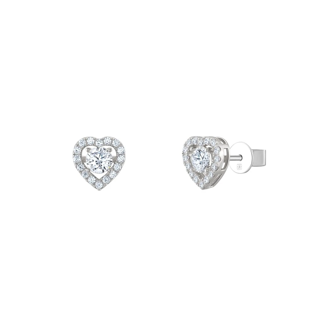 Brincos UNIKE Valentines Day Solitaire Heart UK.BR.1204.0205