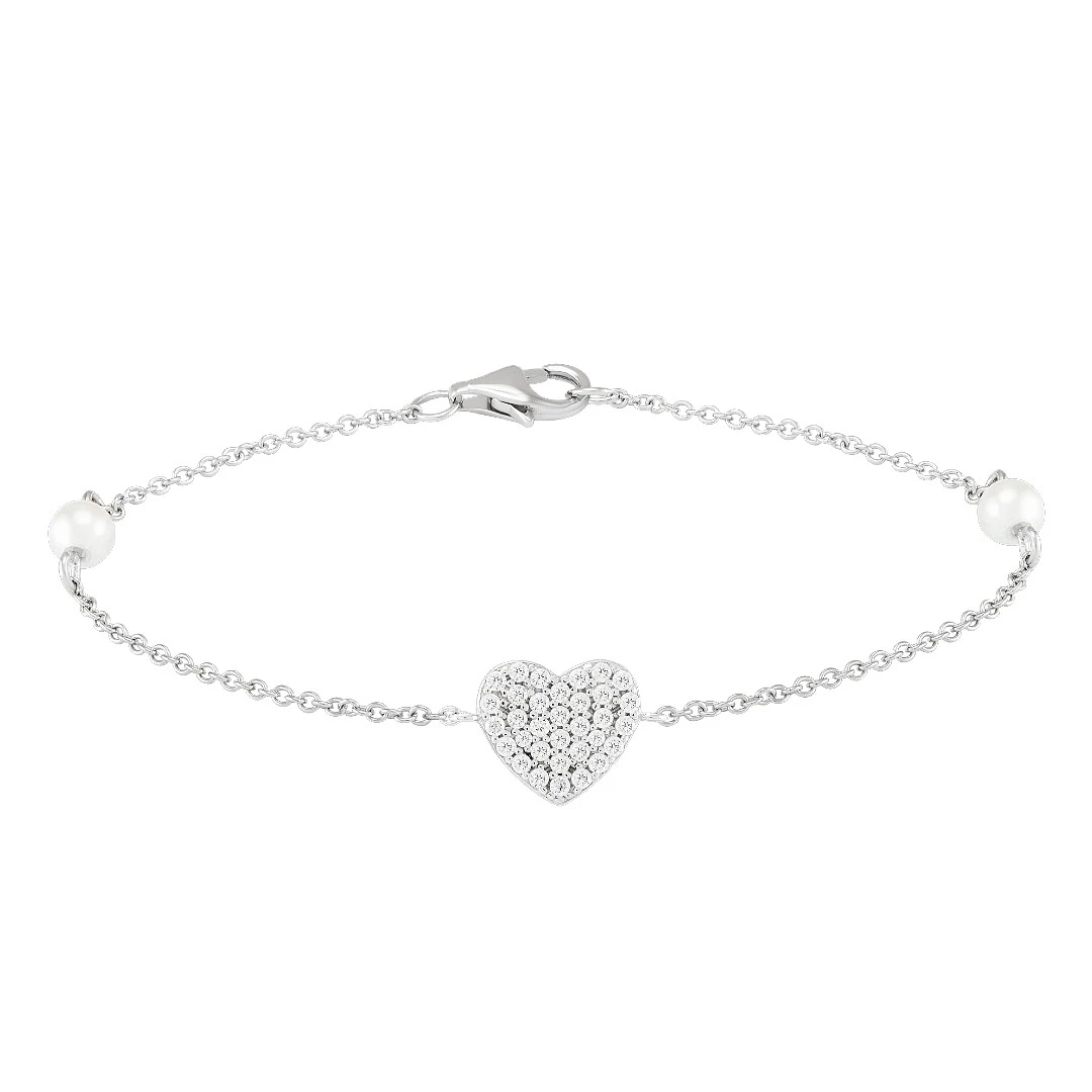 Pulseira UNIKE Classy & Chic Heart Pearls UK.PU.1204.0036